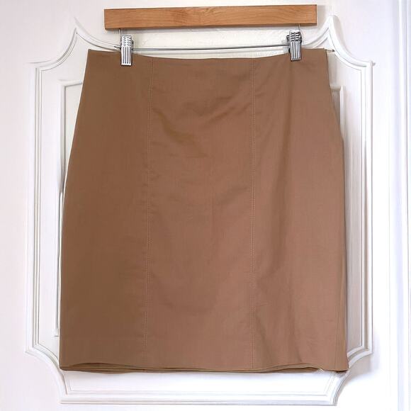 BLUMARINE Classic Cotton Pencil Skirt in Tan Size I46/US10 - Picture 1 of 11